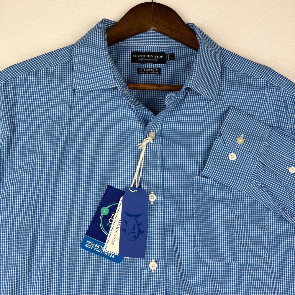 Southern Tide Intercoastal Performance Stretch Gingham Shirt NWT Large